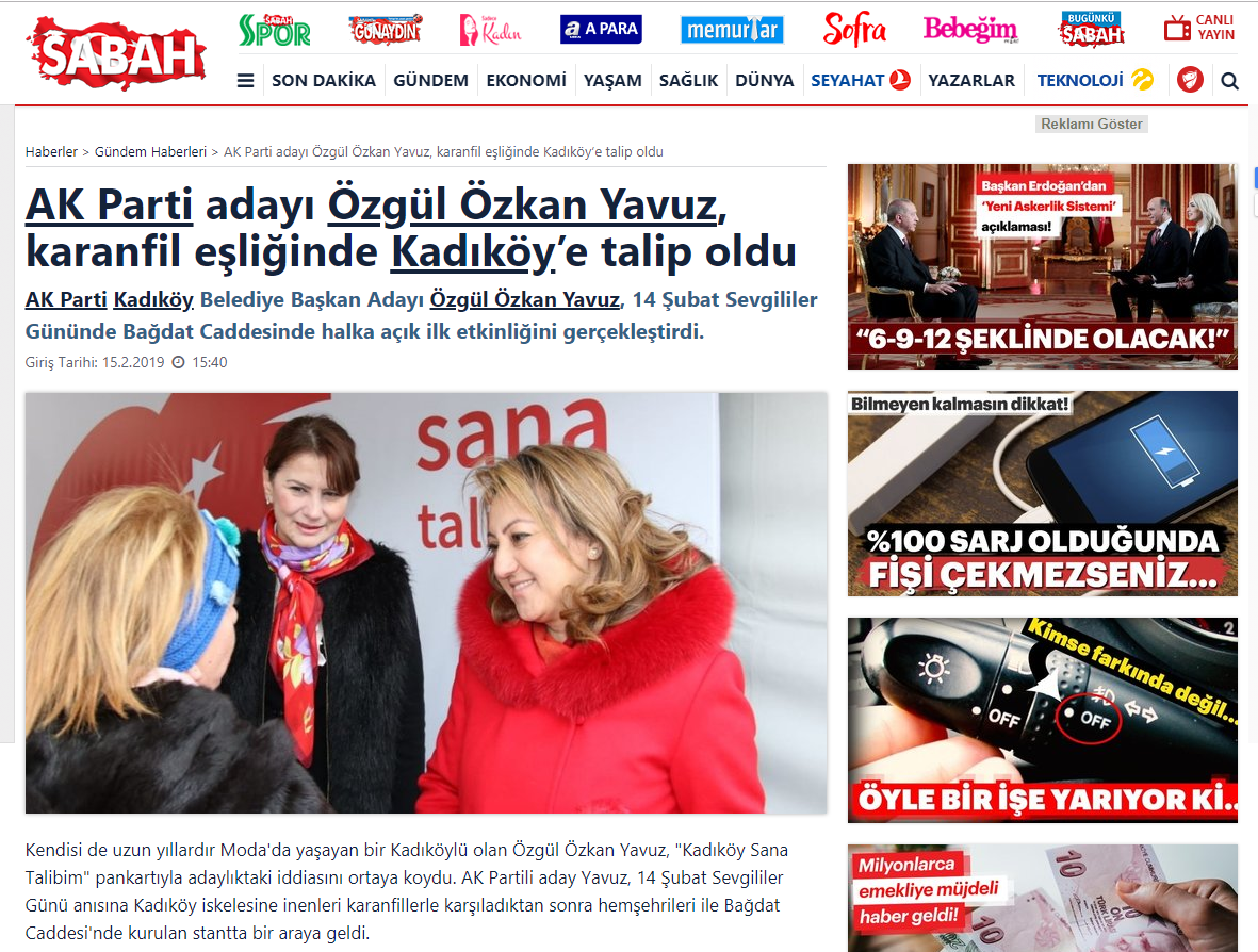 AK Parti adayı Özgül Özkan Yavuz, karanfil eşliğinde Kadıköy’e talip oldu
