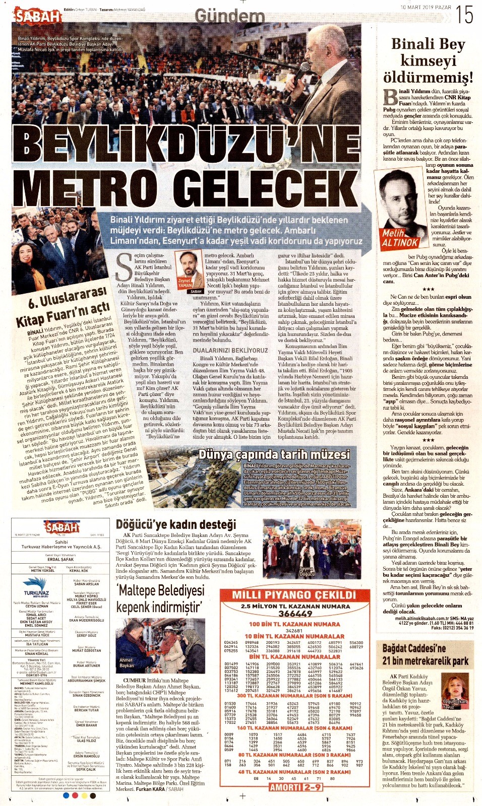 SABAH Gazetesi: Bağdat Caddesine 21.000 Metrekarelik Park Projesi