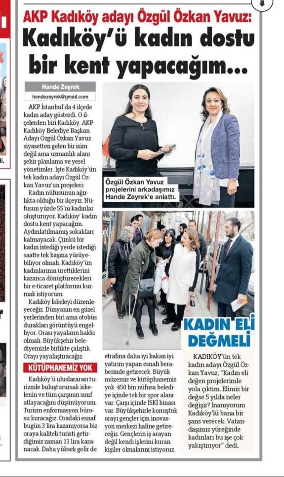 SÖZCÜ Gazetesi: Kadıköy'ü Kadın Dostu Bir Kent Yapacağım